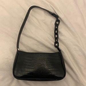 Black chain shoulder bag purse